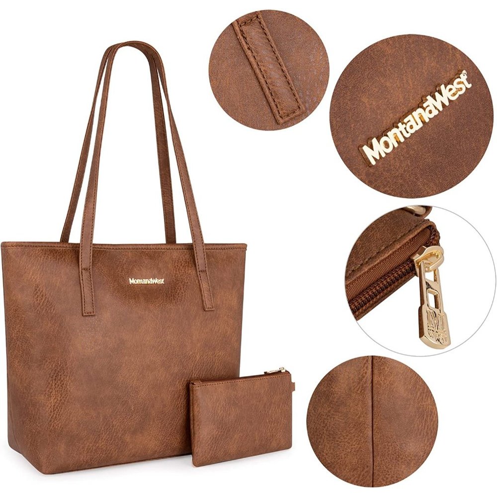 Montana West Tote Bags Vegan Leather Purses and Handbags for Women Top H… - Picture 11 of 14